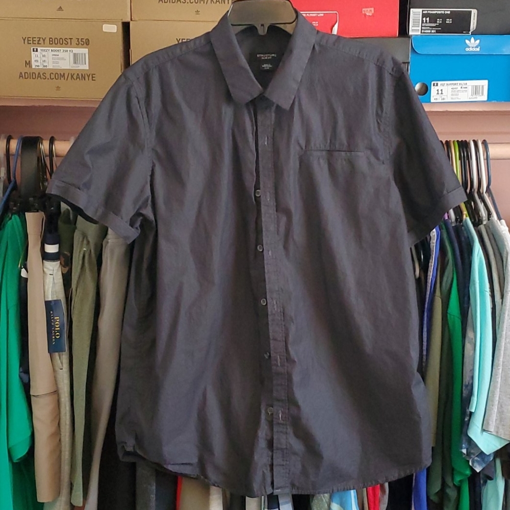 Men's structure slim fit button-down extra large